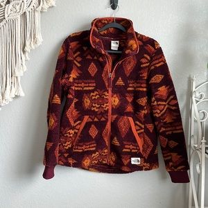 North Face Western Print Teddy Jacket - M